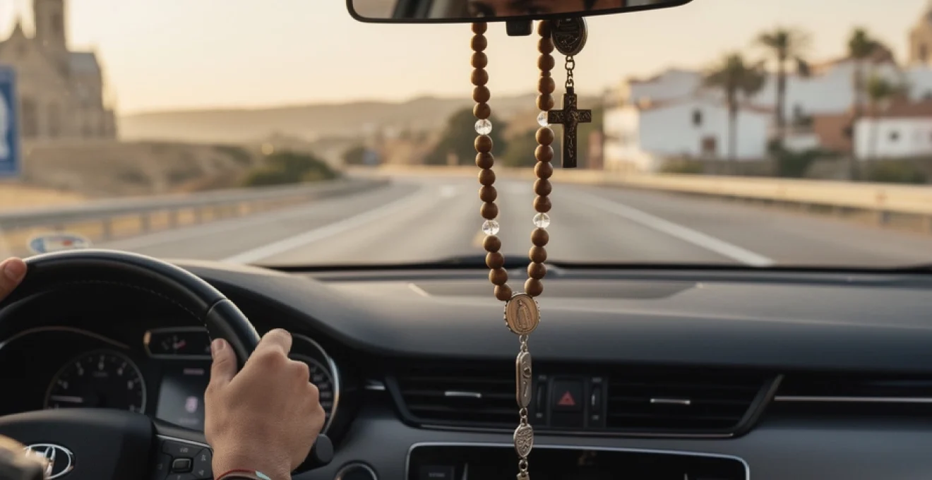 un-chapelet-de-voiture-et-la-signification-quon-lui-donne